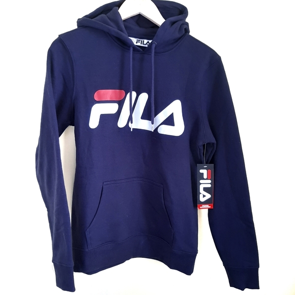 🔥SALE🔥 NWT FILA Navy hoodie sweater spellout